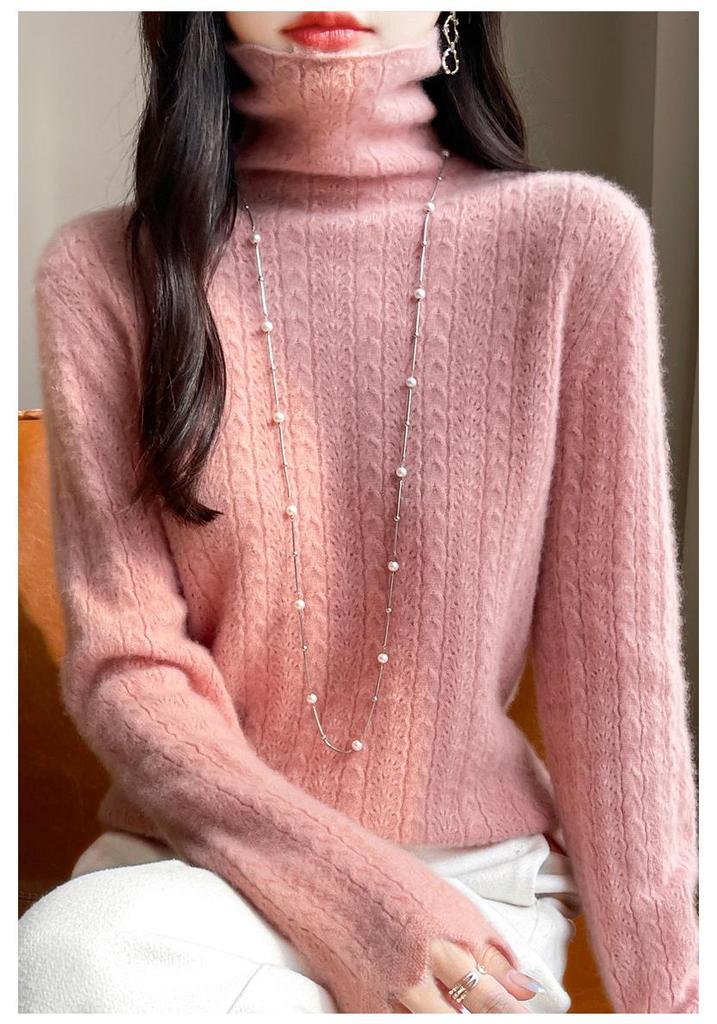 High-Neck Merino Wool Sweater: Autumn/Winter Fashion