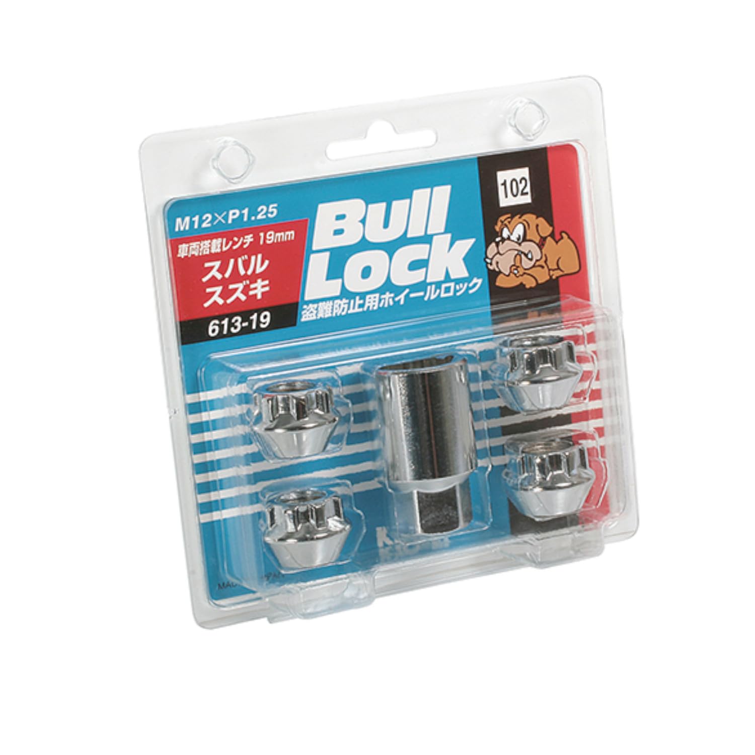 

КЁ-ЭЙ (Кёэй Сангё) Колесная стопорная гайка Bull Lock [сквозной тип 19HEX] M12 x P1.25 [количество: 4P] [Номер продукта] 613-19 Серебро