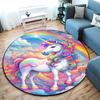 Rainbow Unicorn Fantasy Sky Round Rug Home Soft Decorative Anti Slip Yoga Table And Chair Mat Carpet Outdoor Floor Mat Carpet S4