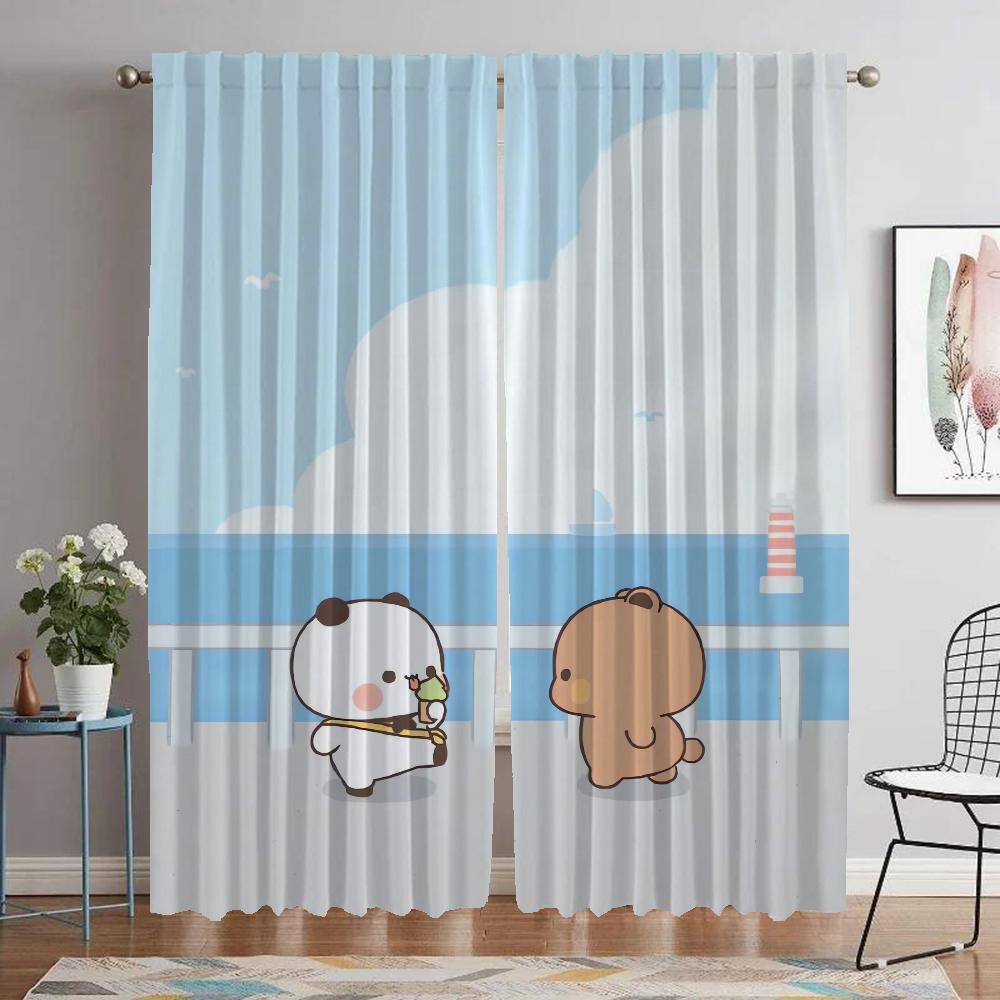 Tulle for Bedroom Bubu and Dudu Blackout Curtains for Living Room Partition Halloween Decoration Home Interior Curtains 2 Pieces