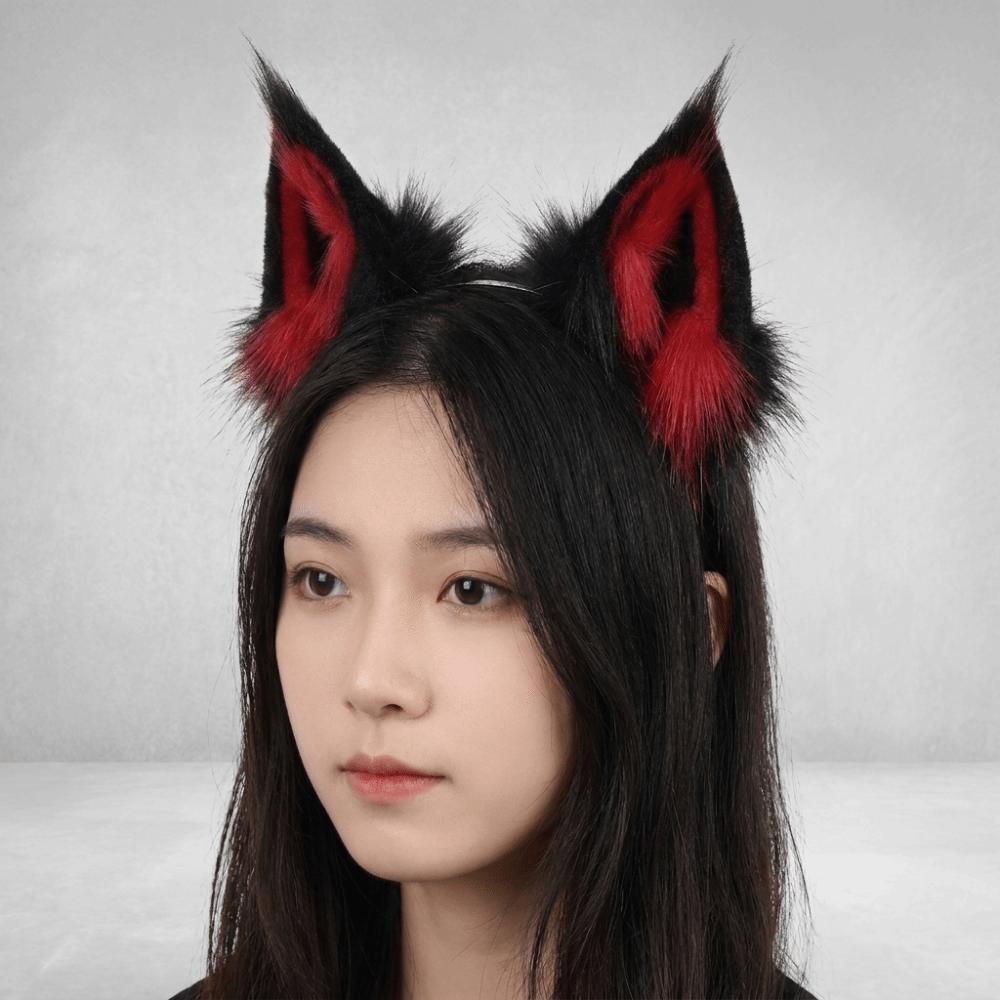 Animals Cat Ears Headband JK Furry Cosplay Headwear Sweet Wolf Dog Hair Band Halloween