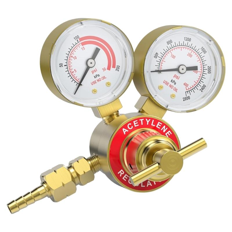 Professional Copper Construction Pressure Regulator Gauge Equipped with T Handle for Easy Manual Control in Gas Systems