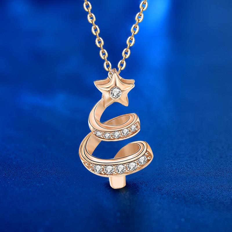 

Оригинальное рождественское ожерелье, украшение из стерлингового серебра 925 пробы, подвеска в форме звезды, новый аксессуар для ключицы, Рождественский подарок