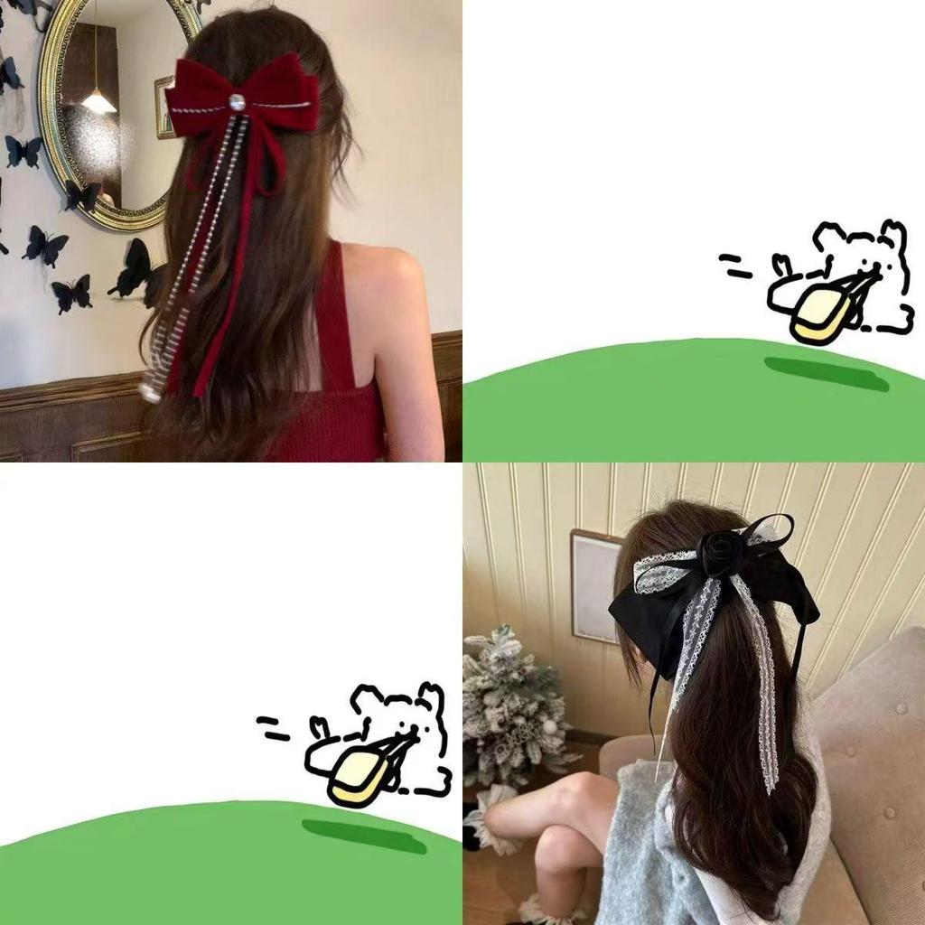 Red Velvet Snowflake Bow Hair Clip - Festive Holiday Accessory for Women