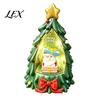 Christmas Window Display Tree Ornament Lamp, Santa Claus And Golden Star Decor, Indoor Holiday Ornaments Durable Resin Decorative Figure for