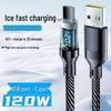 120W Type-C Fast Charging Cable with Smart Display for Huawei, Honor, Android, and Apple 15/16