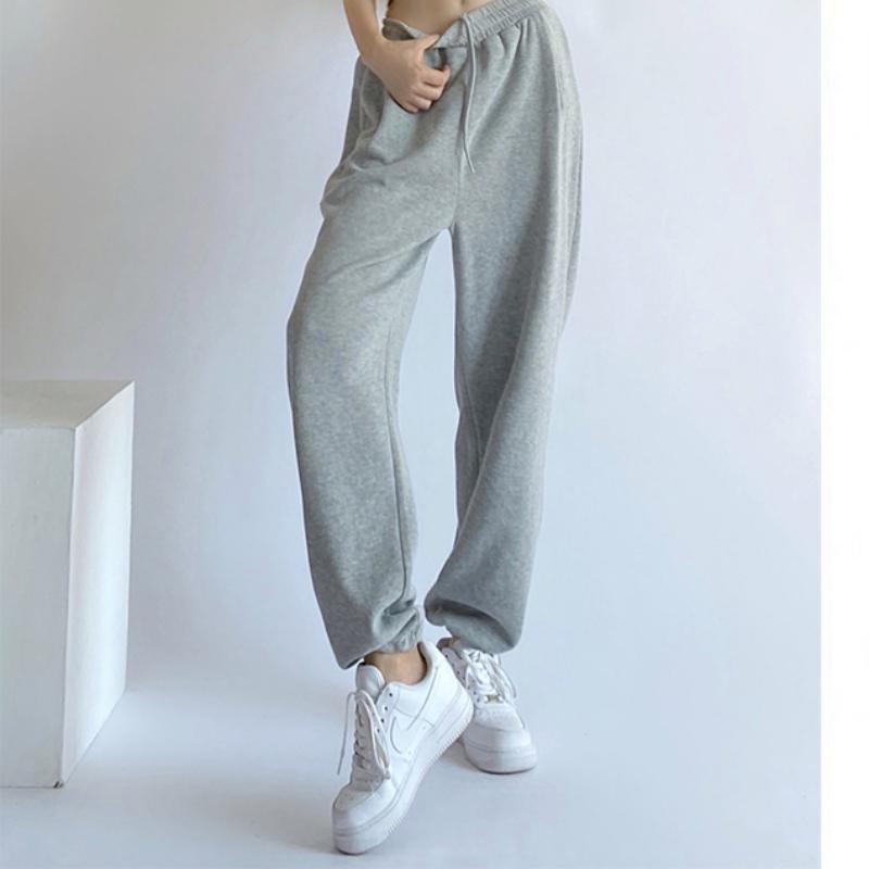 Women's Autumn and Winter New Style Plush Pants Loose Casual Wide-leg Pants Straight Lazily Lazy Little Sweatpants