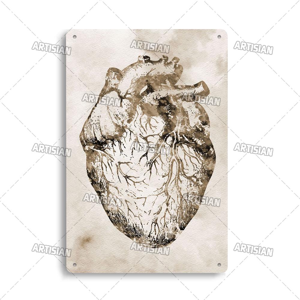 Placca Metallica Artigianale Clinica Dentista Cartello in Latta Anatomia Piatto Decorativo Medico Ospedale Chirurgia Dente Organo Ossa Nervo Cervello