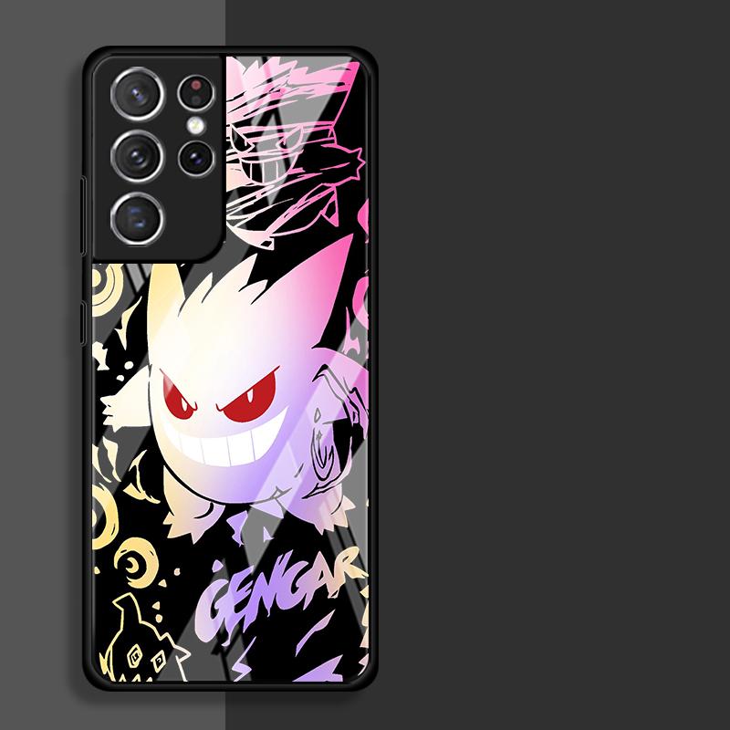 Cool Gengar Pokemon Glass Case for Samsung Galaxy S26 S25 Ultra S23+ S24 S21 S24+ S22 S25+ S20 FE S23 Plus Luxury Phone Cover