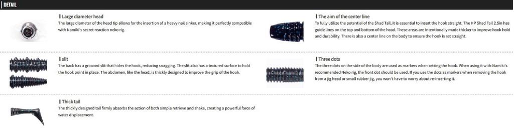 OSP Soft Lure HP Shad Tail 3.6 Inches W-001 (2659)