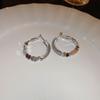 Silver Needle Minimalist Round Tassel Earrings: Light Luxury Ear Cuffs with Chic, High-End Style