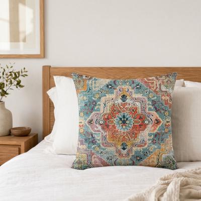 Boho Throw Pillow Covers, 18 X 18 Inch Bohemia Ethnic Style Cushion Case, Decorative Pillowcase for Sofa Couch