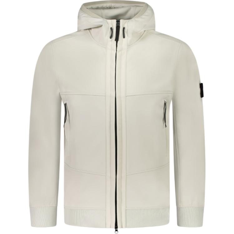 Chaqueta con capucha y cremallera con logo clásico Stone Island para hombre Chaqueta Blanca 8115Q0322-V0097 XL beige