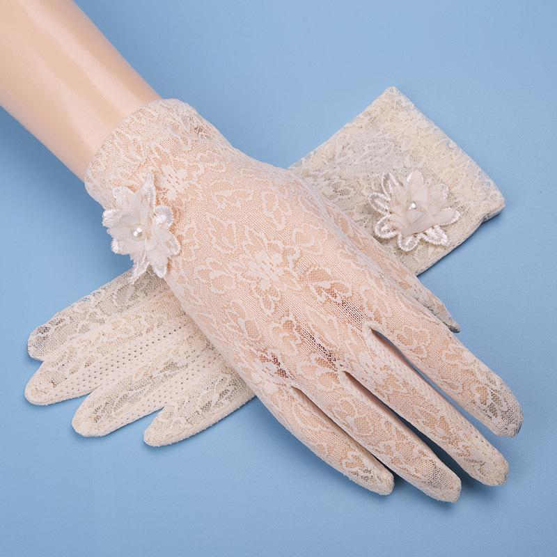 Women's UV Protection Summer Gloves: Thin Ice Silk, Lace, Elastic, Non-Slip, Touchscreen for Driving, Cycling, Electric Scooter
