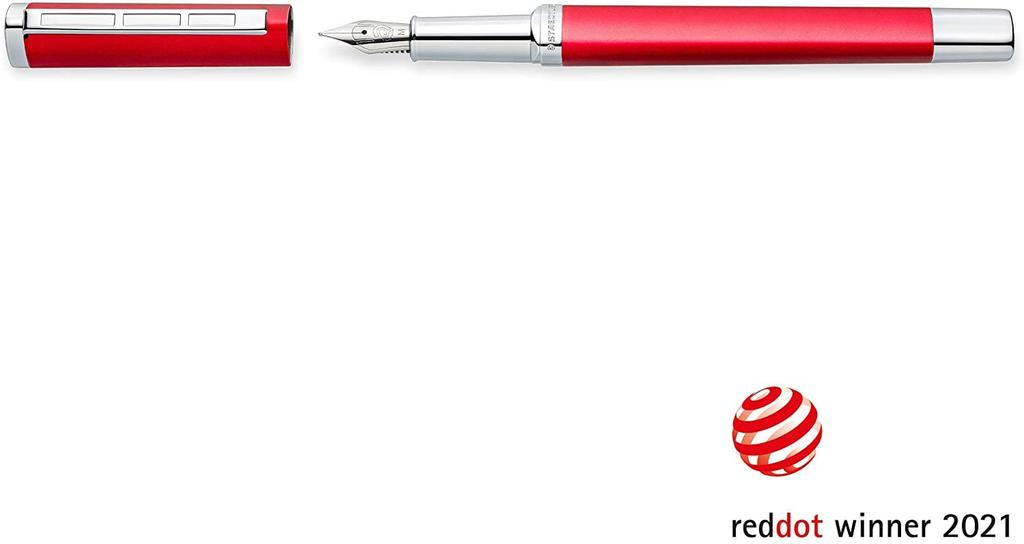 STAEDTLER Triplus Fountain Triangular Roring Red Pen, Red, Barrel, (Medium Nib)