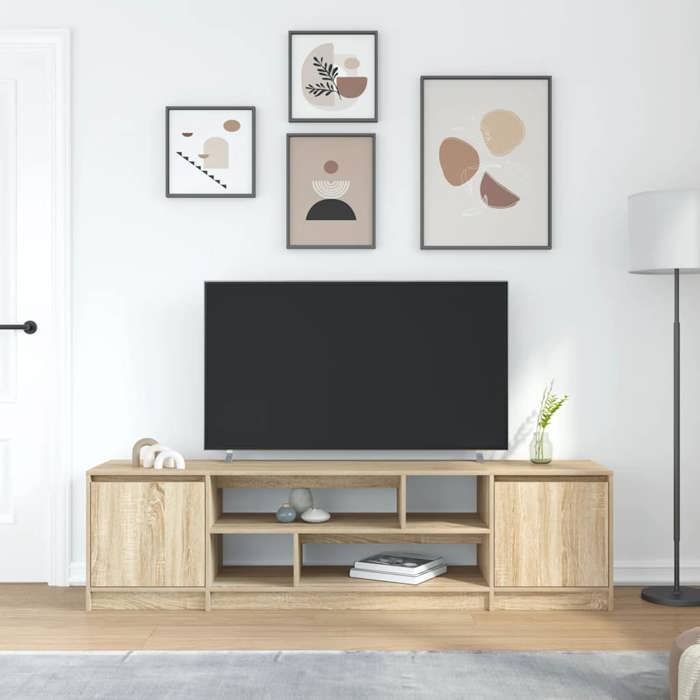 VidaXL TV Cabinet Sonoma Oak 188.5x41x50 Cm Engineered Wood, TV Stand, TV Unit, Multimedia Cabinet, TV Bench, Furniture 3328419