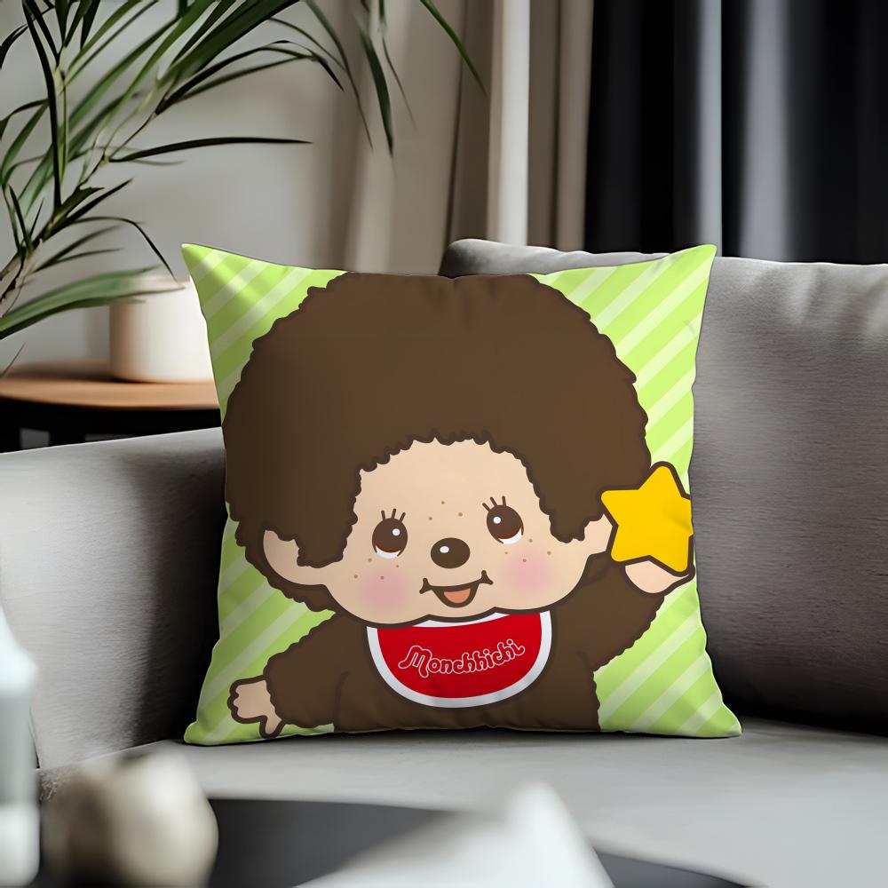 Viral Mmonchhichiead Cushion Cover Antidustmite Pillowcase Invisible Zipper Silky Short Plush Sofa Cushion Cover