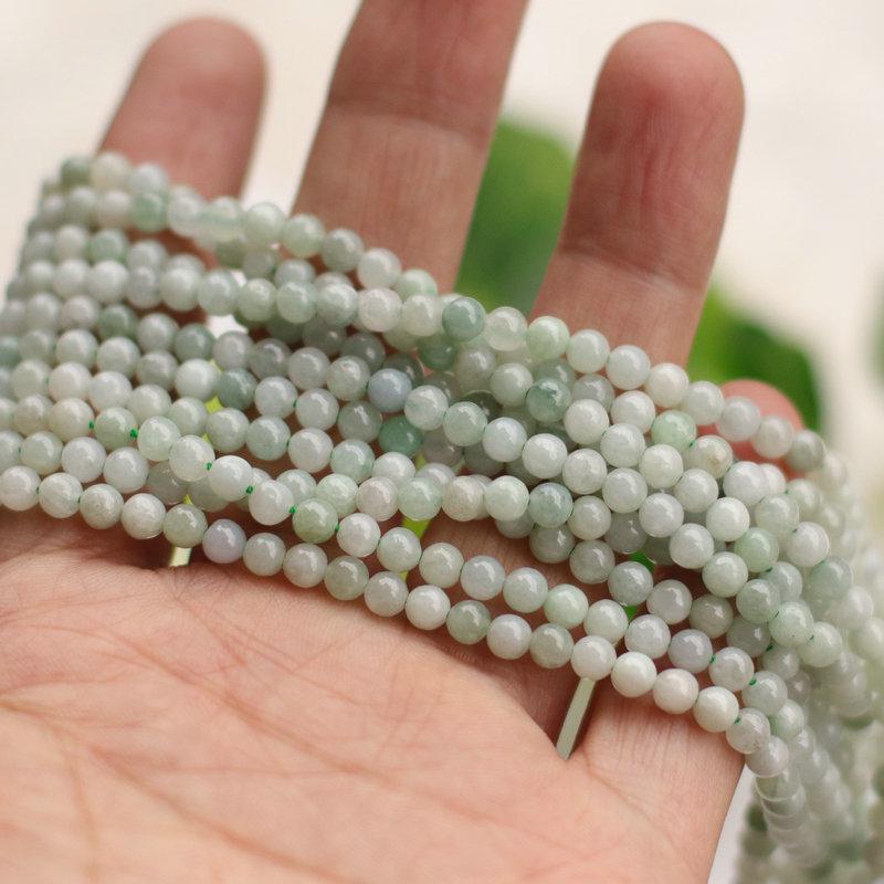 Natural Burmese Jade Emerald Beads: 2-3-4mm Round Loose Bead Strands for DIY Jewelry