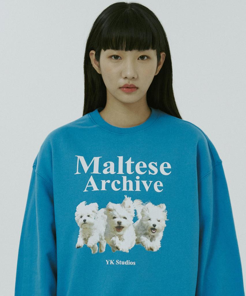 WAIKEI Maltese Archive Sweatshirt Cerulean Blue