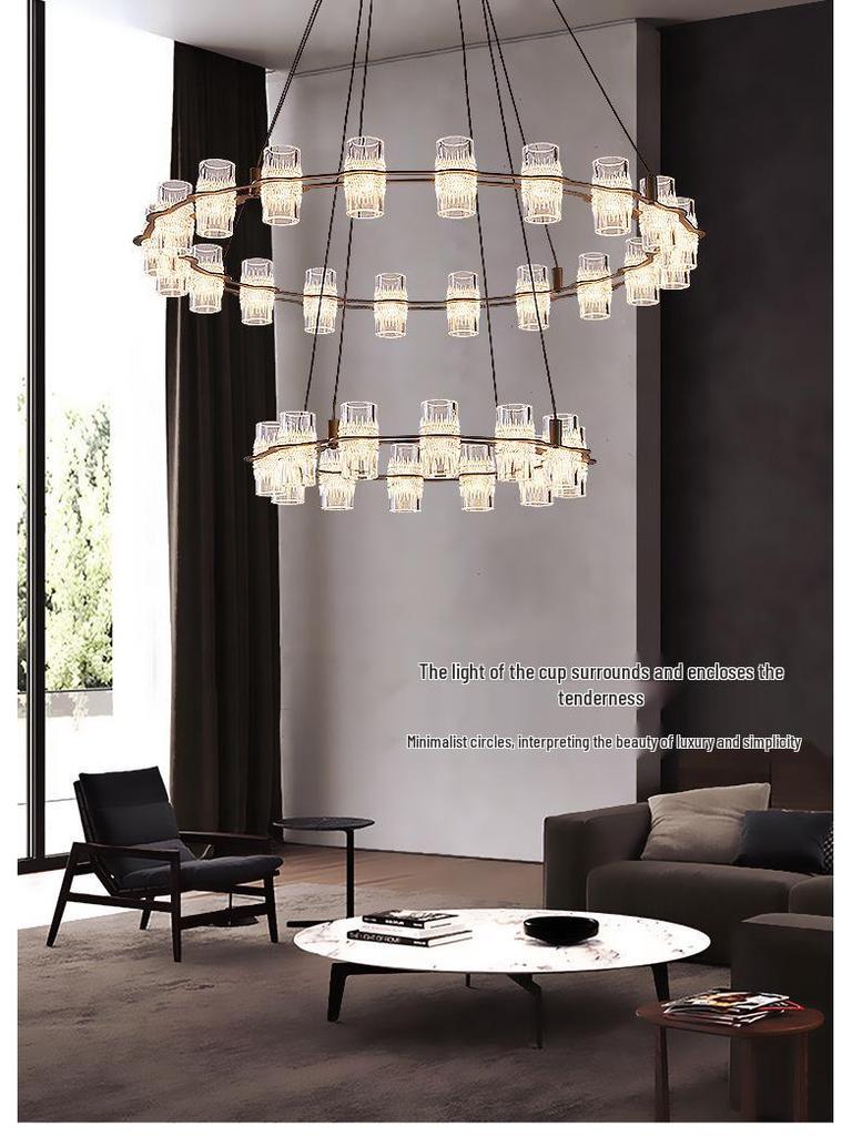 Postmodern Minimalist Chandelier for Living Room, Restaurant, or Bedroom - Italian Round Ring Design