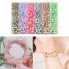 1890x Elegant ABS Pearl Beads Set for Bracelets Necklaces Loose Beads Changing Color Spacer Beads with Holes DIY Jewelry