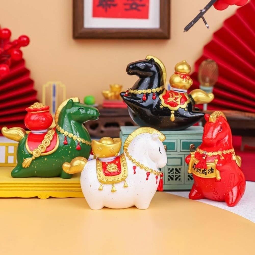 Chinese Style 2026 Horse Year Mascot Resin Horse Figures Ornament Horse Statue  Spring Festival