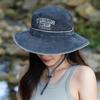 Denim Outdoor Fisherman Hat Letter Embroidered Large Brim Sunshade Hat Horolezecký klobouk Sunshade Hat