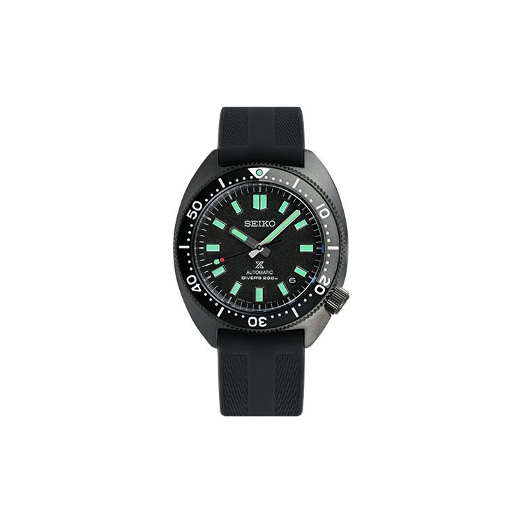 Seiko Prospex Série Negra Edição Limitada 200M À Prova d'Água Mergulho Automático Movimento Mecânico Pulseira de Silicone Relógio Mostrador Preto Relógios Masculinos SPB335J1