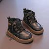 Kids Motorcycle Boots for Winter Boys Girls Short Boots Non-slip Dirt-proof Children Ankle Boots Warm Soft Sole