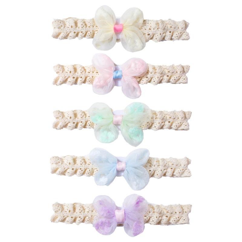 New Baby Head Flower, Lace Bow Baby Elastic Fontanelle Headband, Children's Headgear