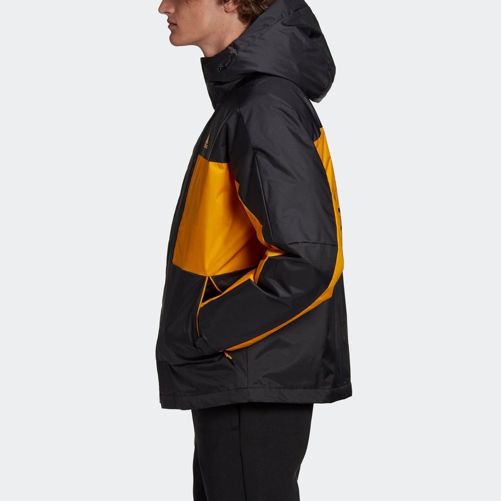 Adidas Colorblock Logo Down Jacket With Hood Men Outerwear Black GF0076