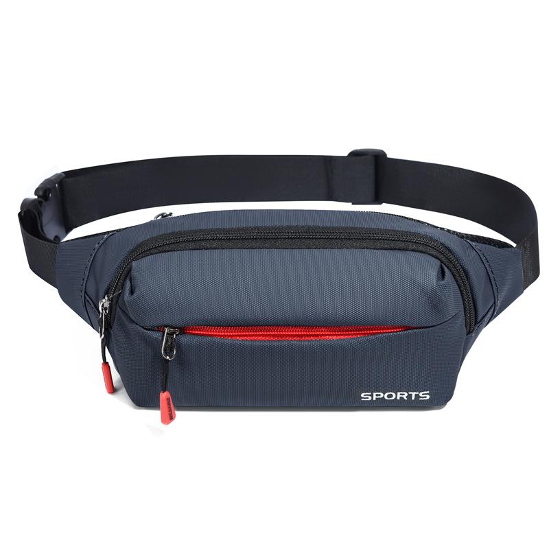 

Cross-Border Trend Slim Waist Bag: Solid Color Running, Fitness & Travel Phone Chest Bag синий