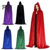 Duurzaam Festival Kostuum Cape Unisex Volwassenen Met Capuchon, Fluwelen Vampier Tovenaar Cape, Renaissance Volledige Lengte Middeleeuwse Halloween voor Heks