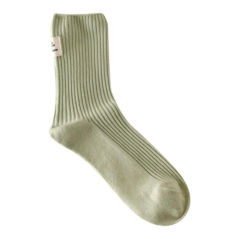 5 Pairs of Women's Spring and Summer New Cotton Heel Cloth Label In The Tube Pile Socks