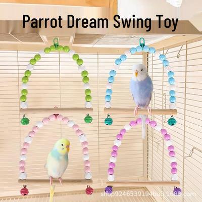 Parrot Swing & Chew Toy: Bird Cage Decoration for Cockatiels, Budgies, and Small Birds