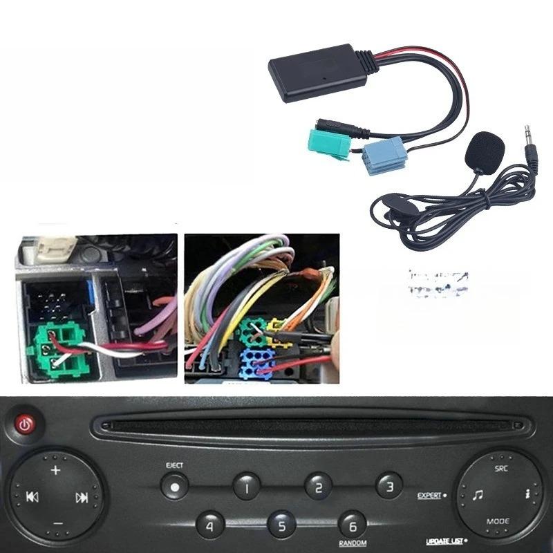 For Renault Megane 2 Updatelist Radio 8-pin+10-pin Car Bluetooth 5.0 Aux Cable Microphone Handsfree Mobile Phone Calling Adapter Radio Accessories 4