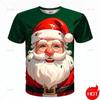 3D Christmas snowflake print casual short sleeved summer round neck T-shirt for men