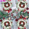 20pcs Disposable Napkins with Christmas Wreath Pattern Print for Wedding,Parties,and Daily Use for Thanksgiving Fall Christmas Table Decoration