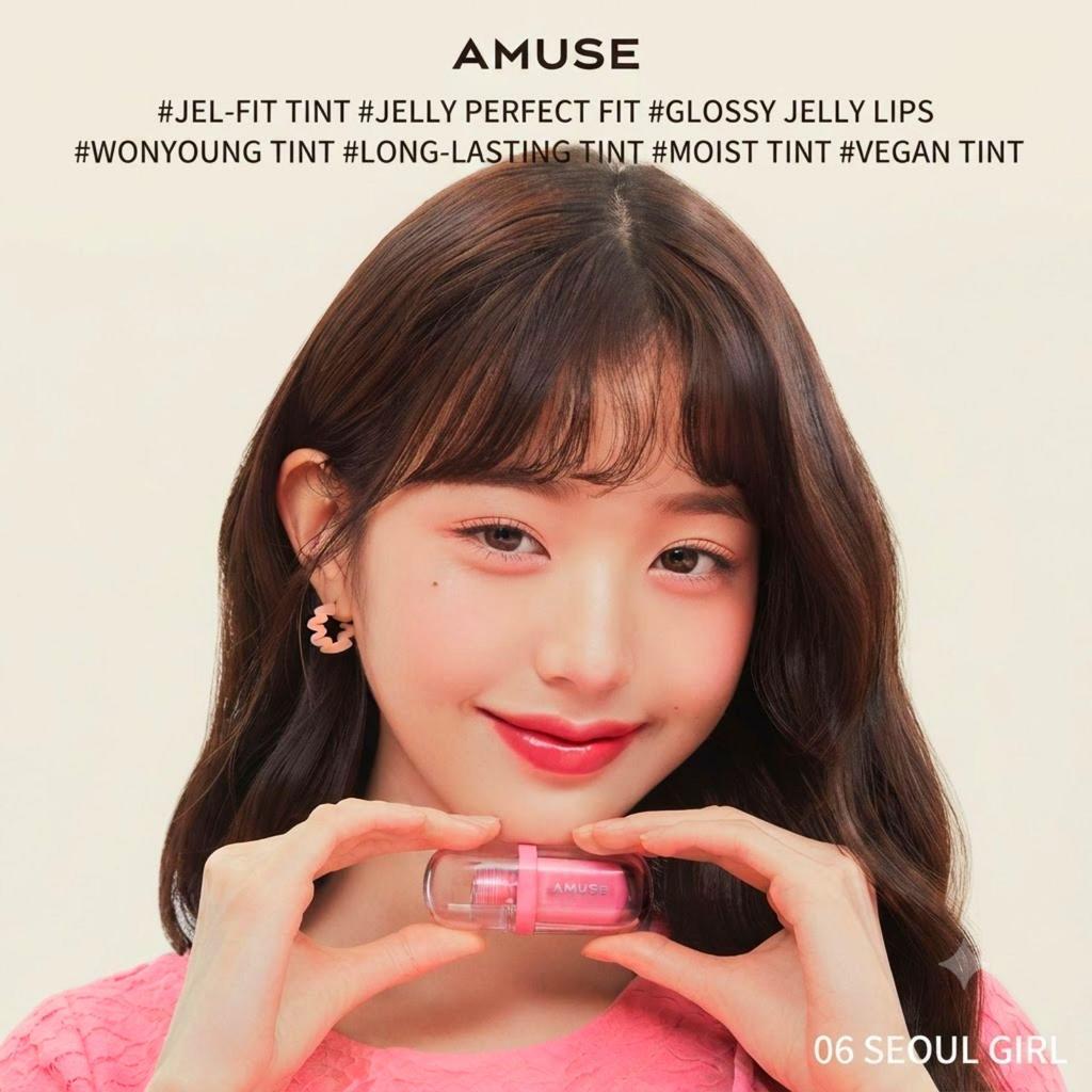 AMUSE Jelly Fit Tint #05 Oat Fig Korean Lip Tint Glossy Makeup 4g
