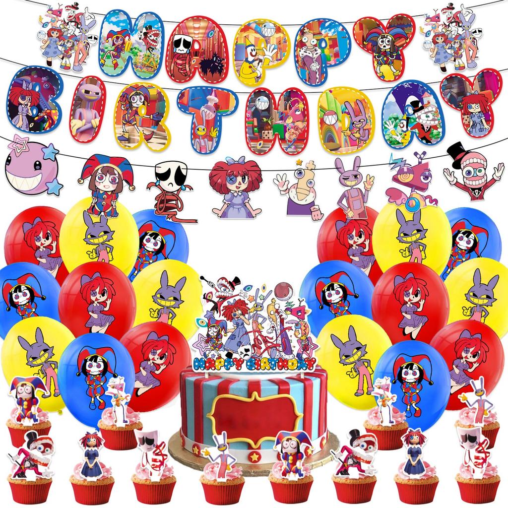 Birthday Party Decoration Kit with, Bunting Flags and for Themed Celebration