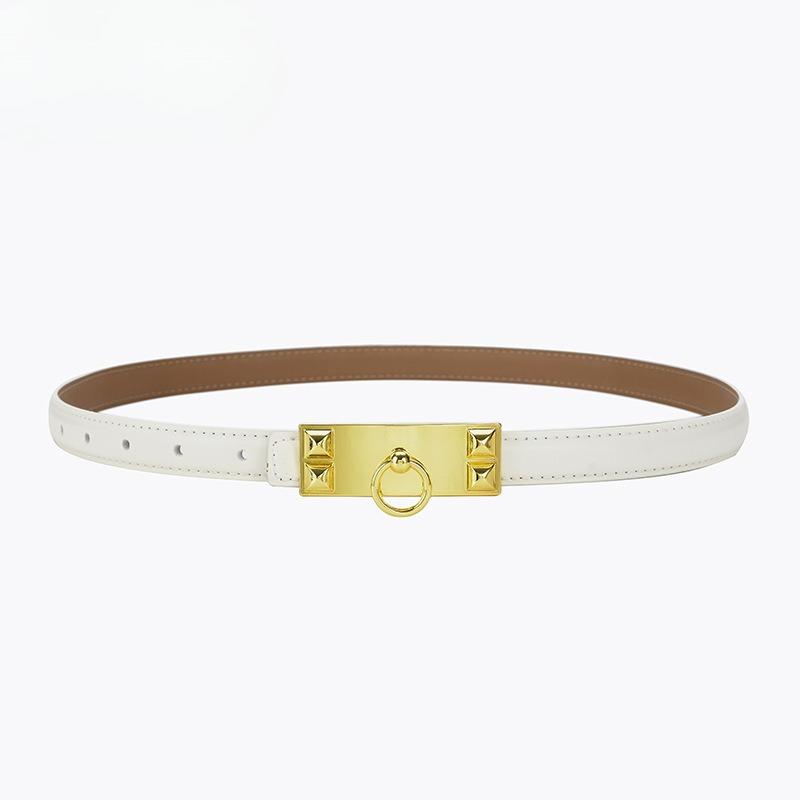 New Summer Dress with Thin Belt Commuter Style Double-sided Second-layer Women's Thin Belt with Jeans and Casual Pants
