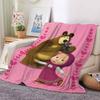 1pc Marsha and Bear Printed Flannel Blanket Sofa Napping Casual Blanket Soft and Comfortable Multiple Sizes Machine Washable