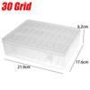 14-30 Grid Plastic Bead Jewelry Organizer Containers with Cover Clear Powder Puff Storage Boxes Dustproof DIY Nail Art Case Kits