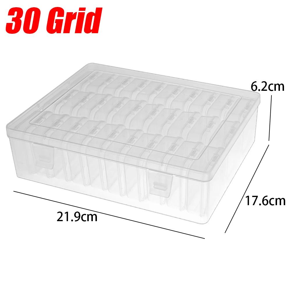 14-30 Grid Plastic Bead Jewelry Organizer Containers with Cover Clear Powder Puff Storage Boxes Dustproof DIY Nail Art Case Kits