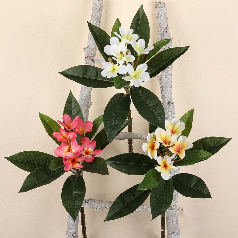 

Real Touch Artificial Plumeria Flowers Multicolor Silk Plum Blossoms Gift жовтий