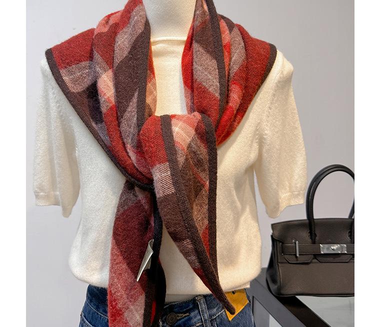 100% Wool Knitted Triangle Shawl & Scarf for Women - Multi-styled for Neck & Waist