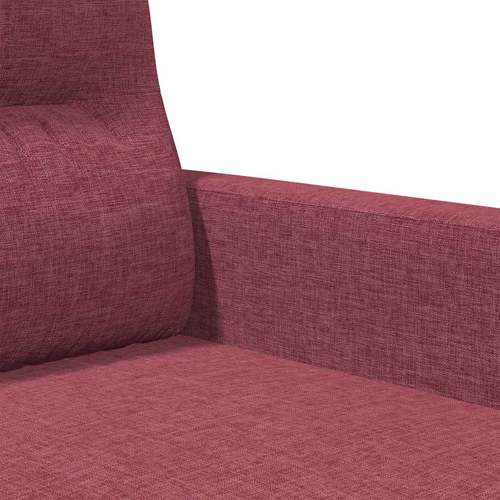 3 Seater Sofa Burgundy 180 Cm Fabric