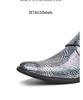 Silver Demon Color-Changing Pointed Toe Chelsea Leather Shoes for Men - Trendy, Casual, Nightclub-Ready Hairstylist Footwear.