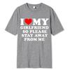 I Love My Girlfriend T Shirt Men Gift Valentine's Day I Love My Boyfriend Clothes Funny Street Tee Tops Cotton Girls T-Shirts