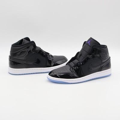 DV1308-004 Nike Air Jordan 1 Mid Space Jam Black Dark Concord White (Men's)